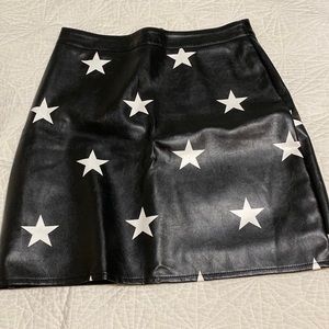 Black leather star skirt